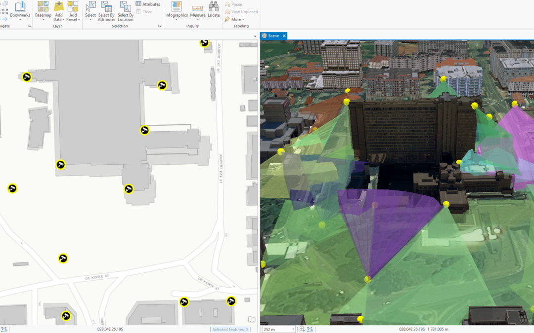 CityEngine & ArcGIS Pro combine to show CCTV coverage in 3D